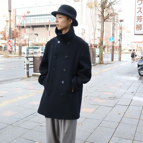 Cale " Wool Mosser P-Coat ( Black )"