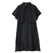 レイヤード風 シースルー ロングシャツ 30159