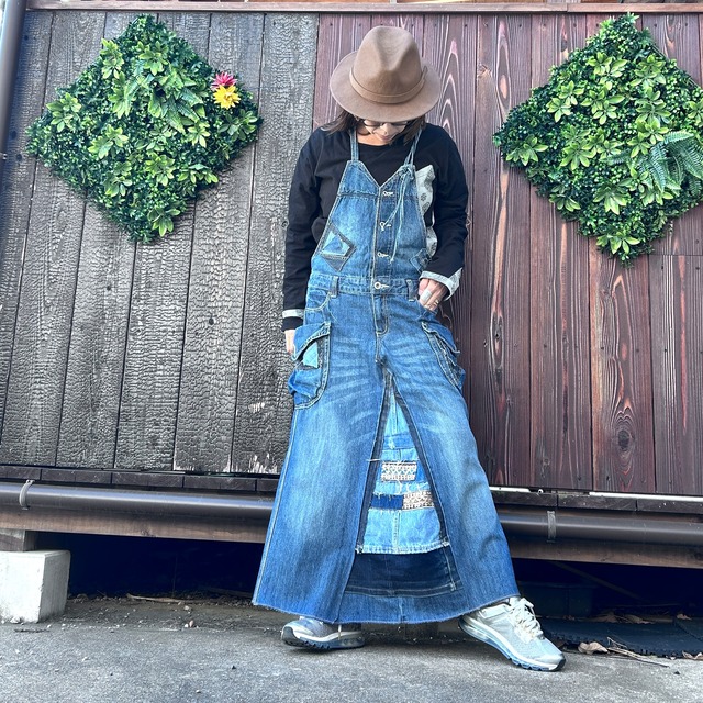 デニムリメイクジャンバースカート