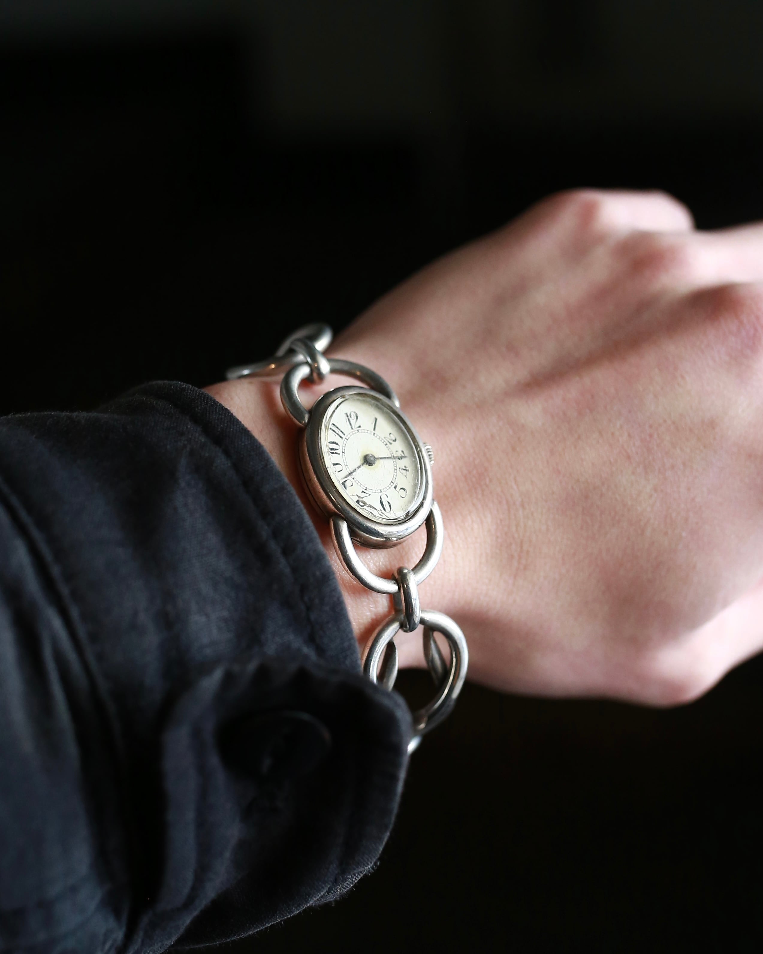 1970's silver800 anchor belt silver watch bracelet from FRANCE