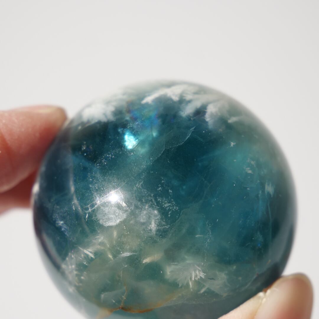 ナルページ エンジェルフェザーフローライト スフィア 高品質 A エンジェル フェザー フローライト / スフィア【φ4.9cm