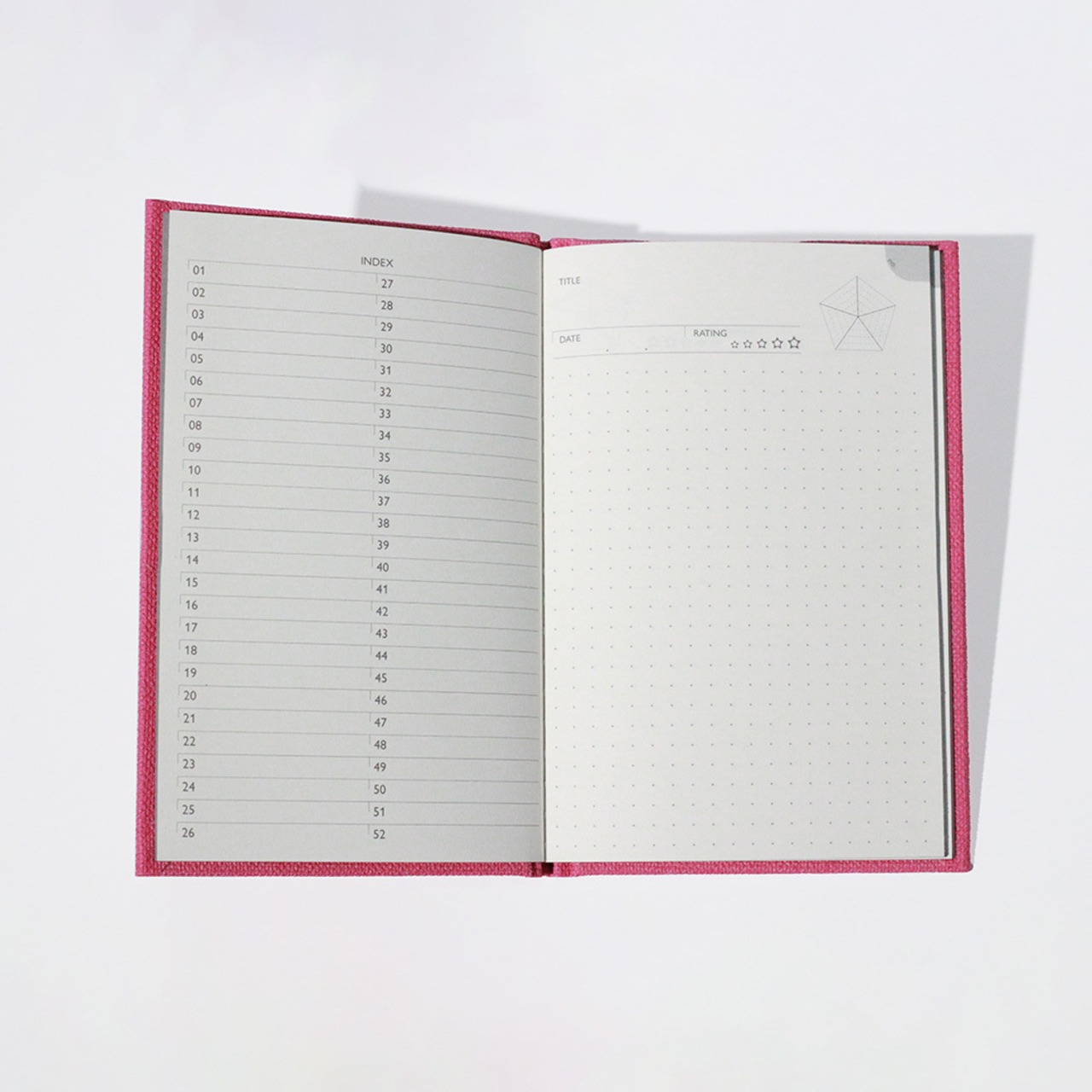 Multi-log note - 【ドット方眼・五段階評価】北欧ネイビー / A6変形 / ハードカバーノート