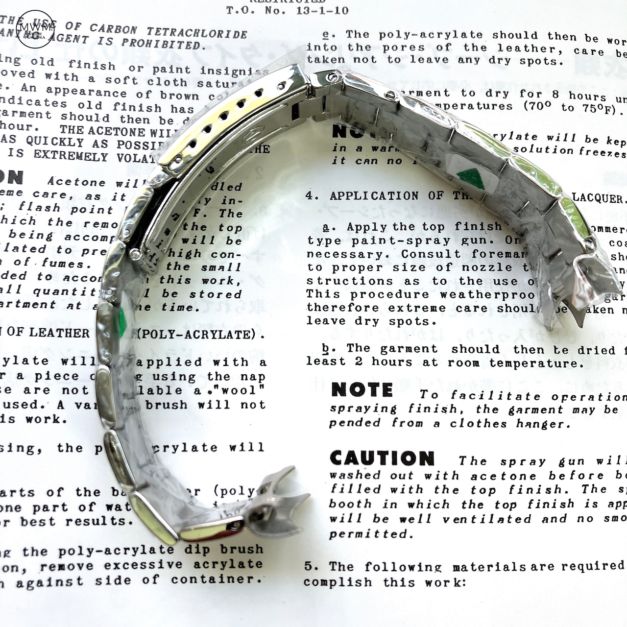 WMT WATCHES 3-Link Taper BRACELET for ROYAL MARINE / GP1
