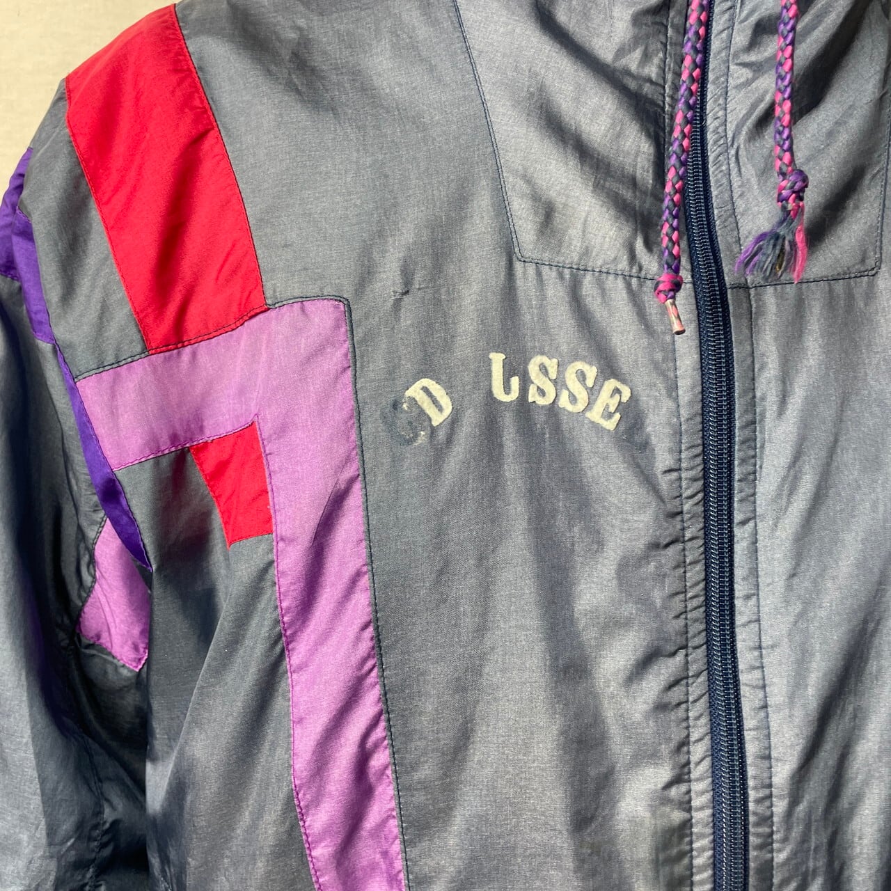 90年代 NIKE ナイキ 銀タグ 切替デザイン ナイロン トラックジャケット