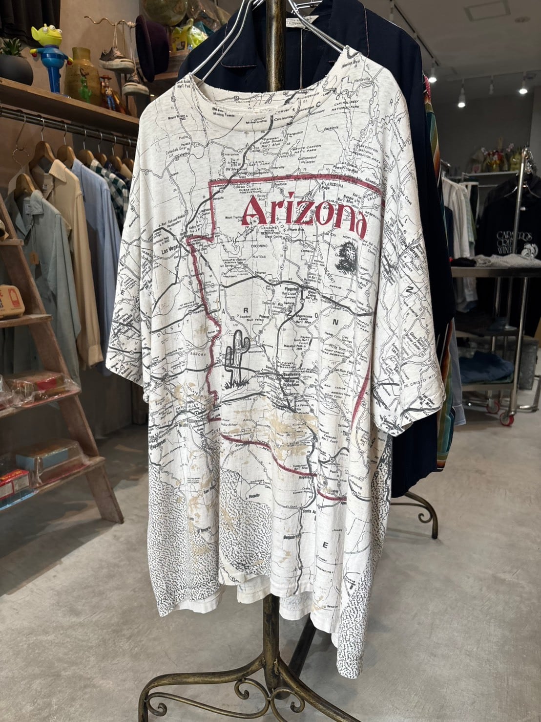 1990s 地図プリントTシャツ