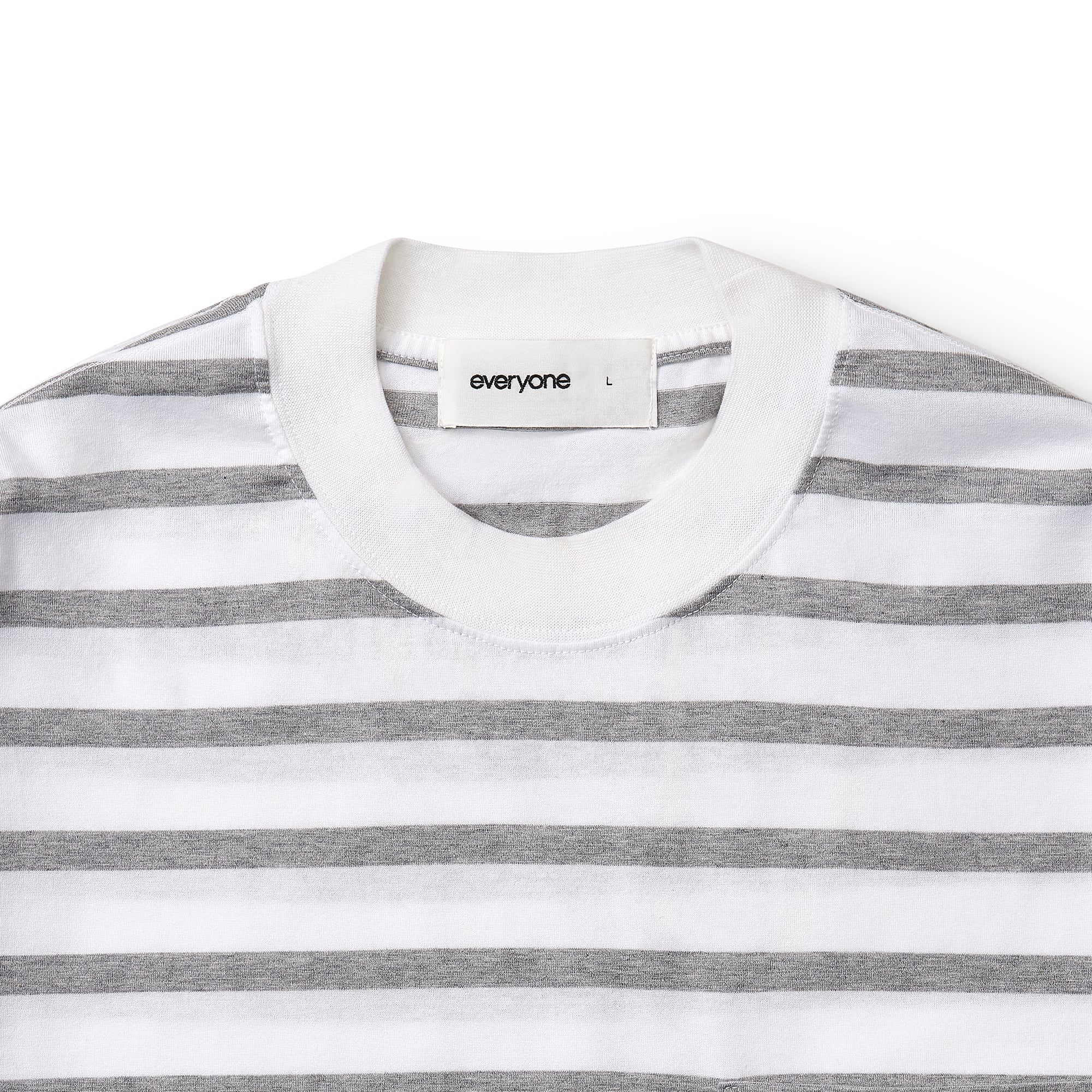トップス everyone high-gauge cotton border Tee everyone high-gauge cotton border long sleeve tee shirt (WHITE