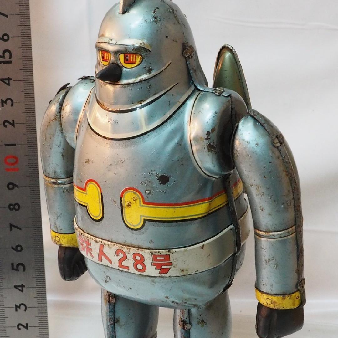 野村【鉄人28号No.3発火不可 金具欠】当時物ブリキ ロボットTIN箱はコピー