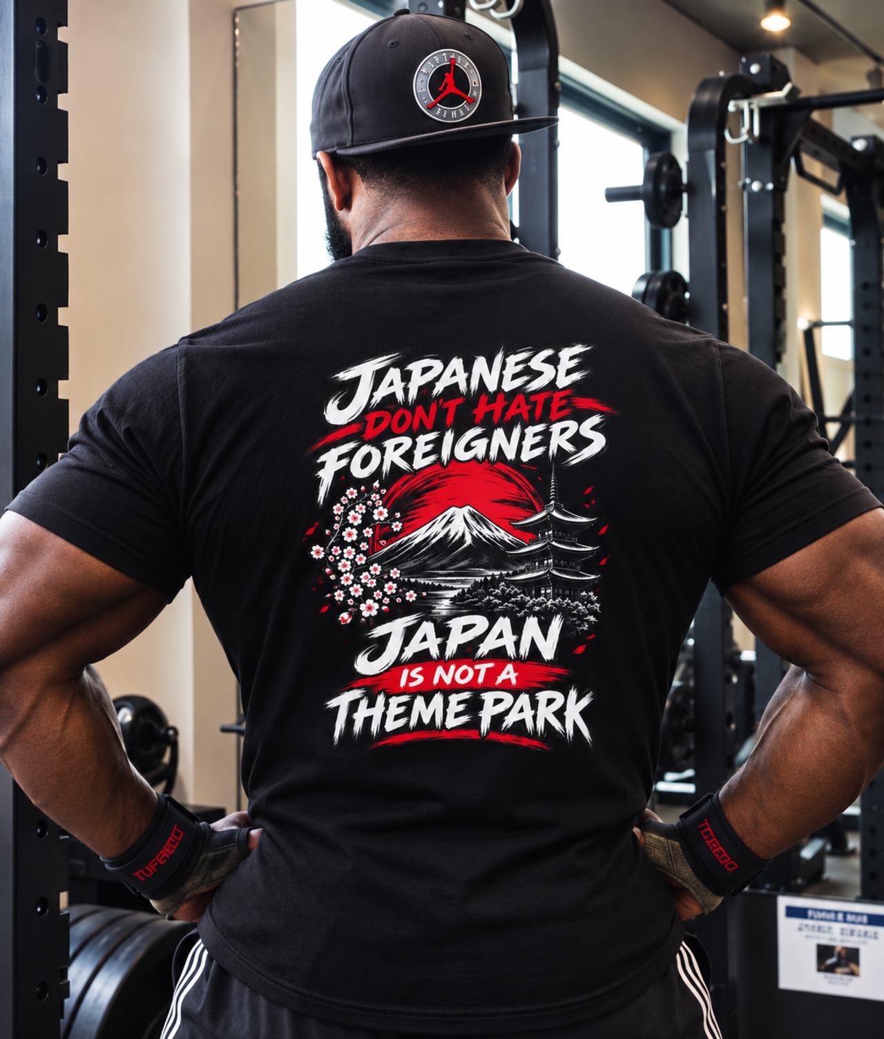黒人サムライオリジナル RESPECT JAPAN Tシャツ ブラック(バック