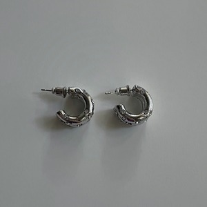 silver bijou hoop earrings (ピアス)