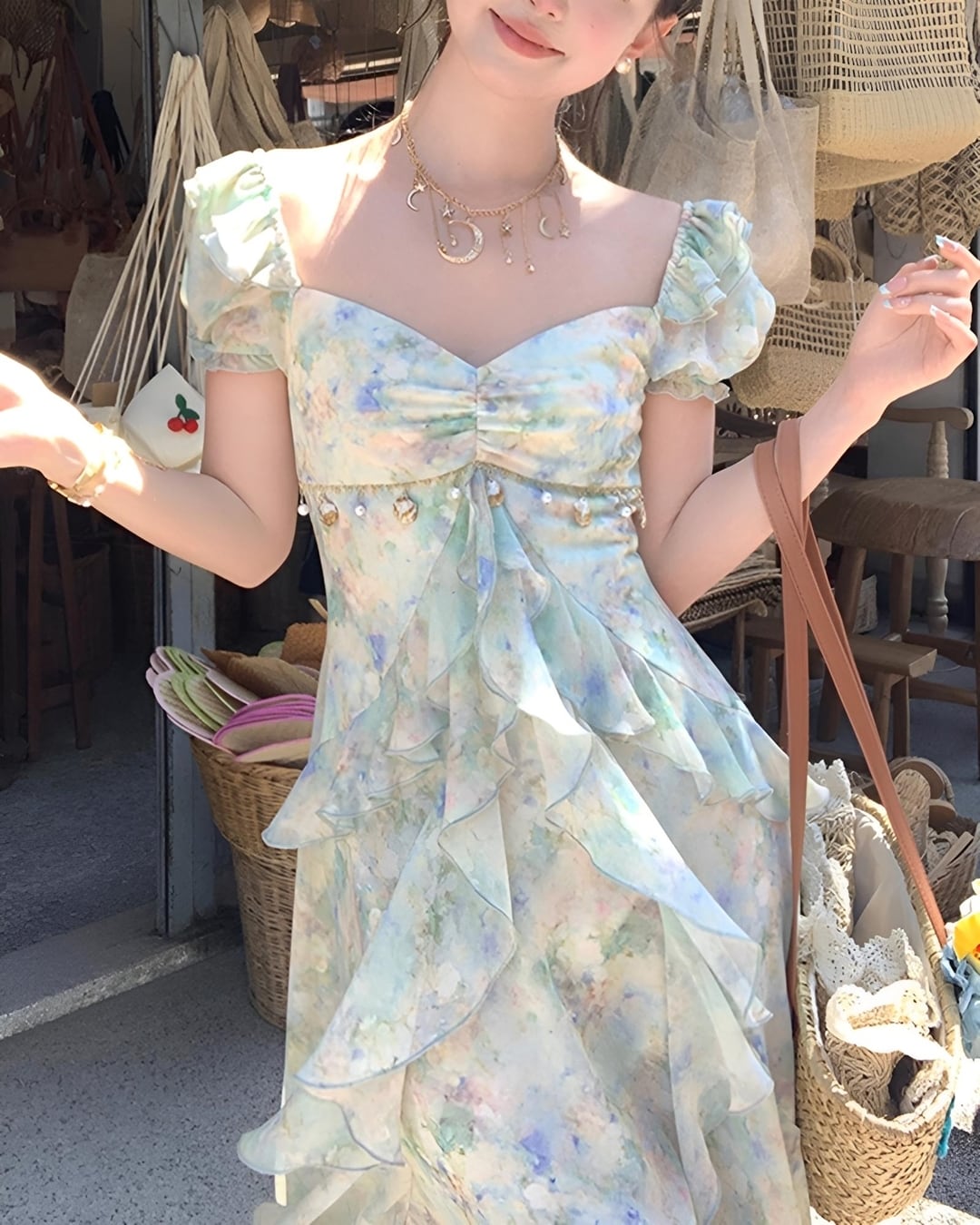 グリーンブルーシーシェルワンピース 2503075