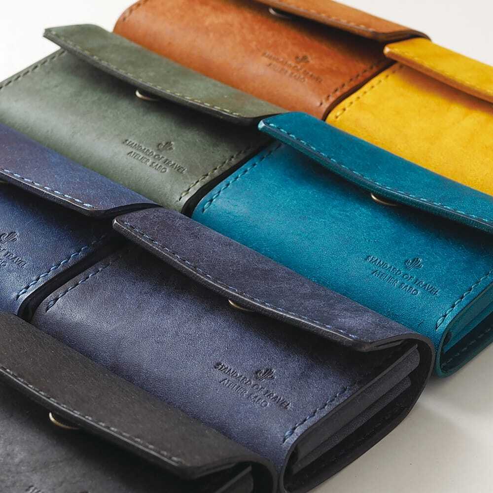 カードがたくさん入る ミニ財布【ネイビー×イエロー】（在庫あり