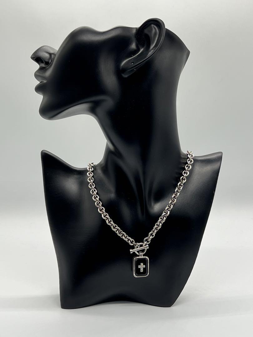 JUSTIN DAVIS オニキス×SV925 クロスネックレス ダイヤ付 JUSTIN DAVIS オニキス×SV925 クロスネックレス ダイヤ付