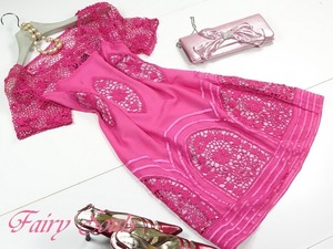 ★送料無料★11号（Ｌ）★ビビットカラ－刺繍ワンピ－ス(OPN6971)