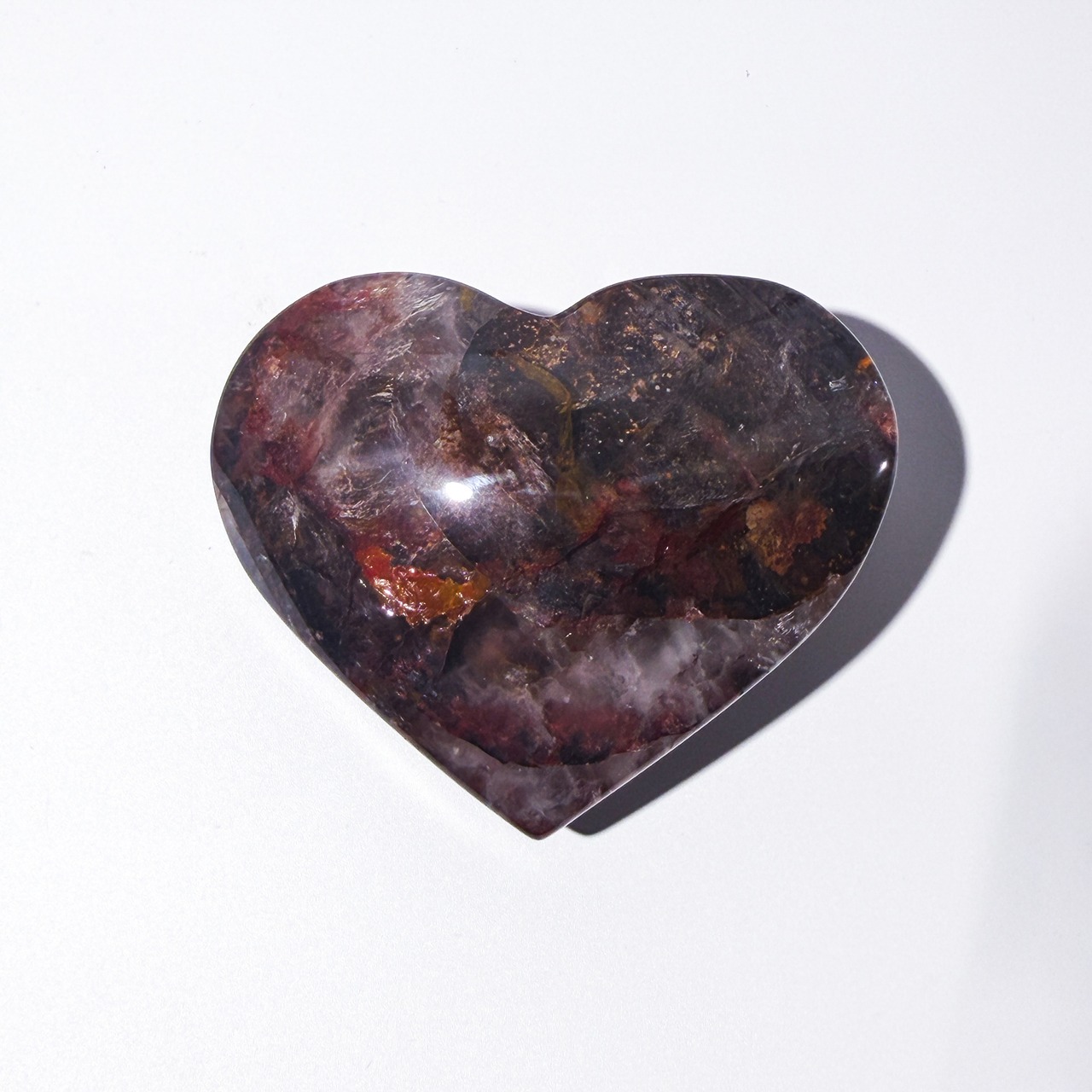 ダークファイヤークォーツ・ゴールデンヒーラー ハート ＊ Fire Quartz ＊ 天然石