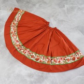 フォークダンス 衣装 Ballerina バレリーナ スカート オレンジ系 花 花柄 かわいい 橙 白 赤 緑 チロリアン チロルスカート カントリー ダンス衣装 イベント ステージ 練習 レッスン ふんわり 日本製ホワイト系 レッド系 グリーン系