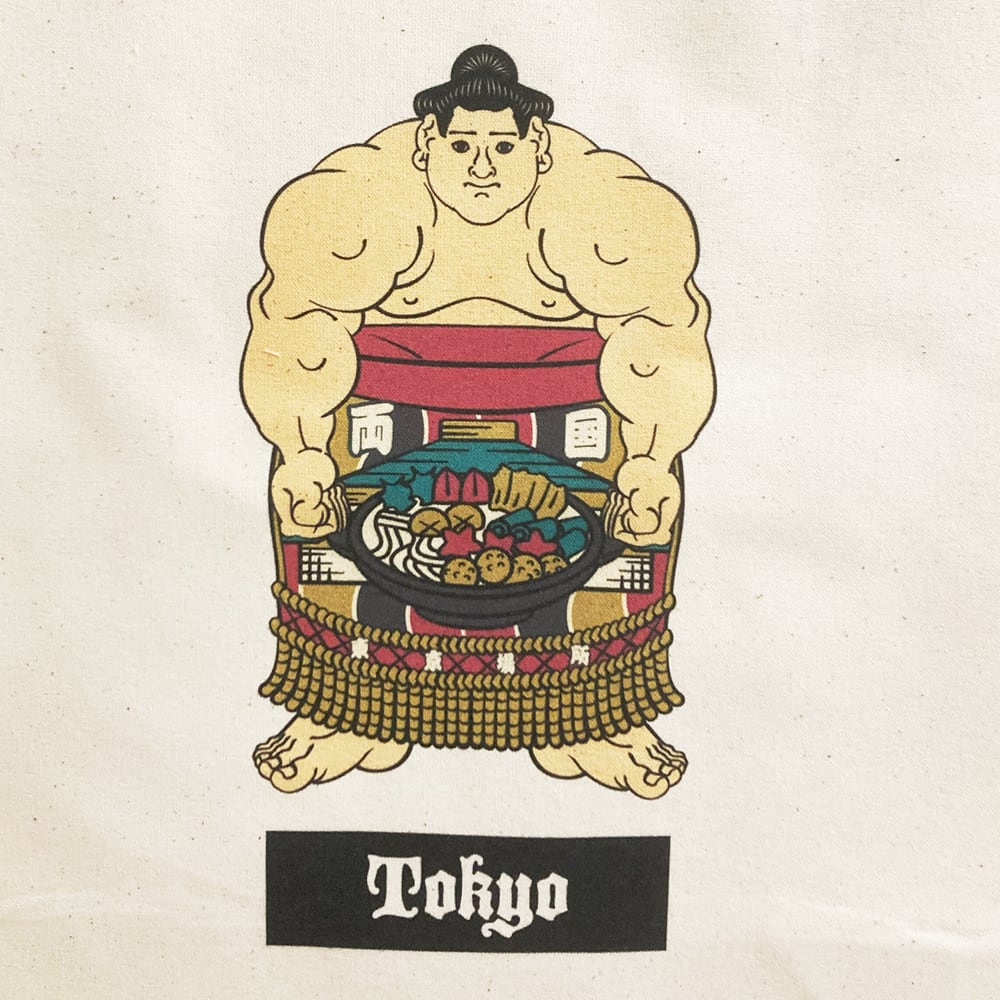 相撲 トートバッグ 東京 両国 イラスト 横綱 ちゃんこ | MINT GARAGE