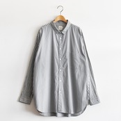 RINEN  | 80/2ブロード 切替レギュラーカラーシャツ　リネン  |  ストライプ切替シャツ