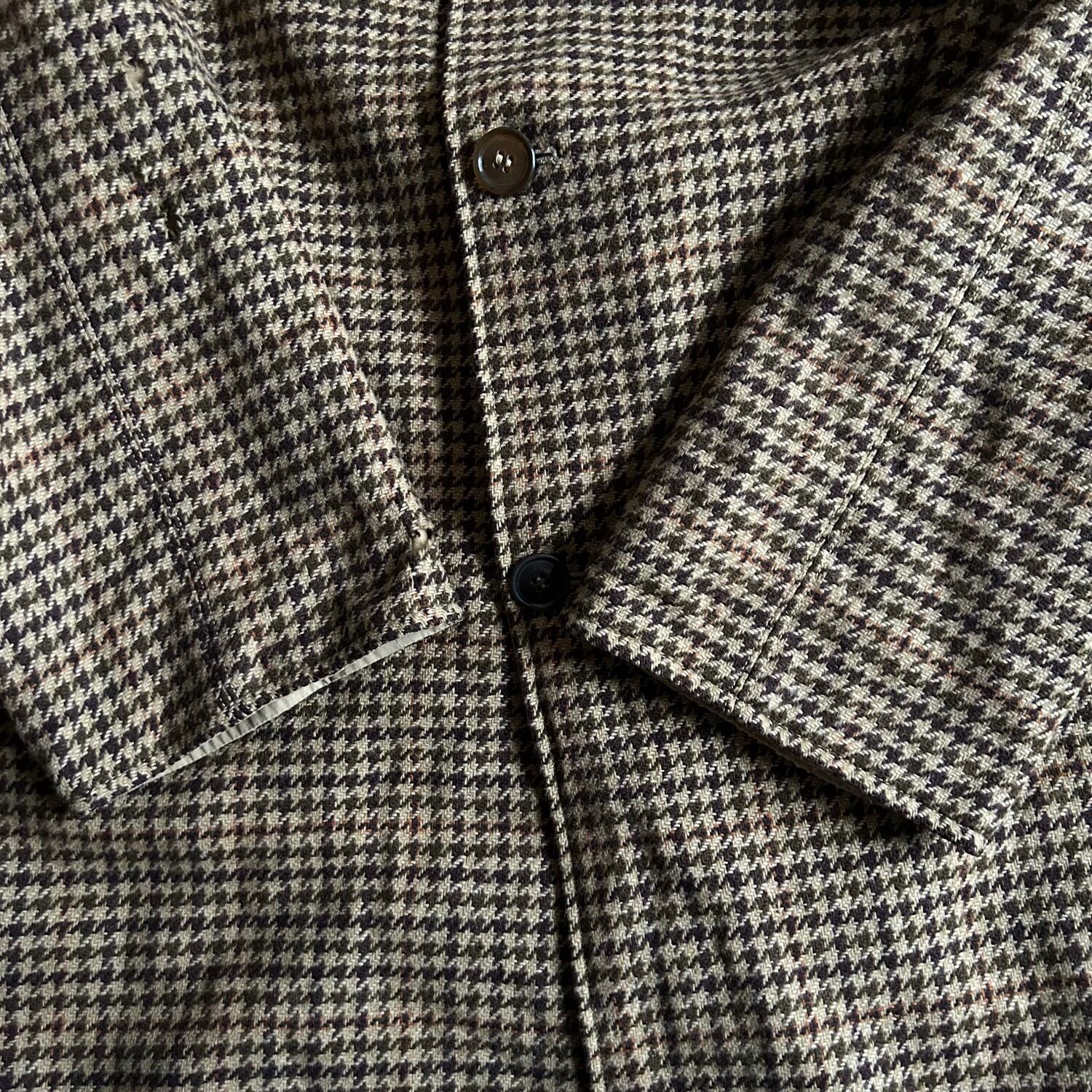 イタリア 千鳥格子チェック柄 ツイード リバーシブルコート Italy