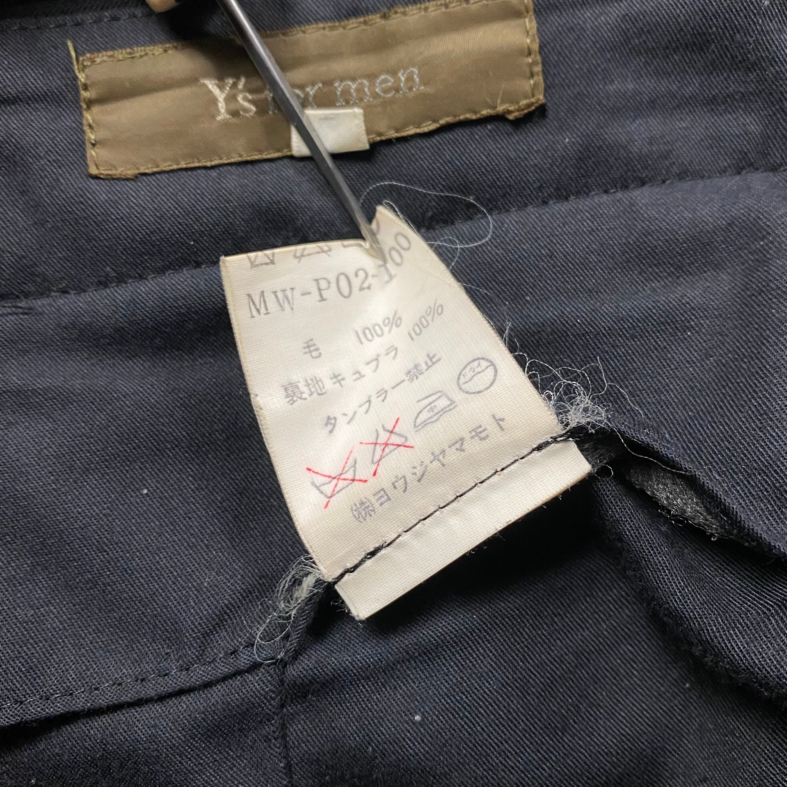 Y's FOR MEN black wool gabardine slacks | NOIR ONLINE