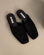 Square-toe flat Mules L0109