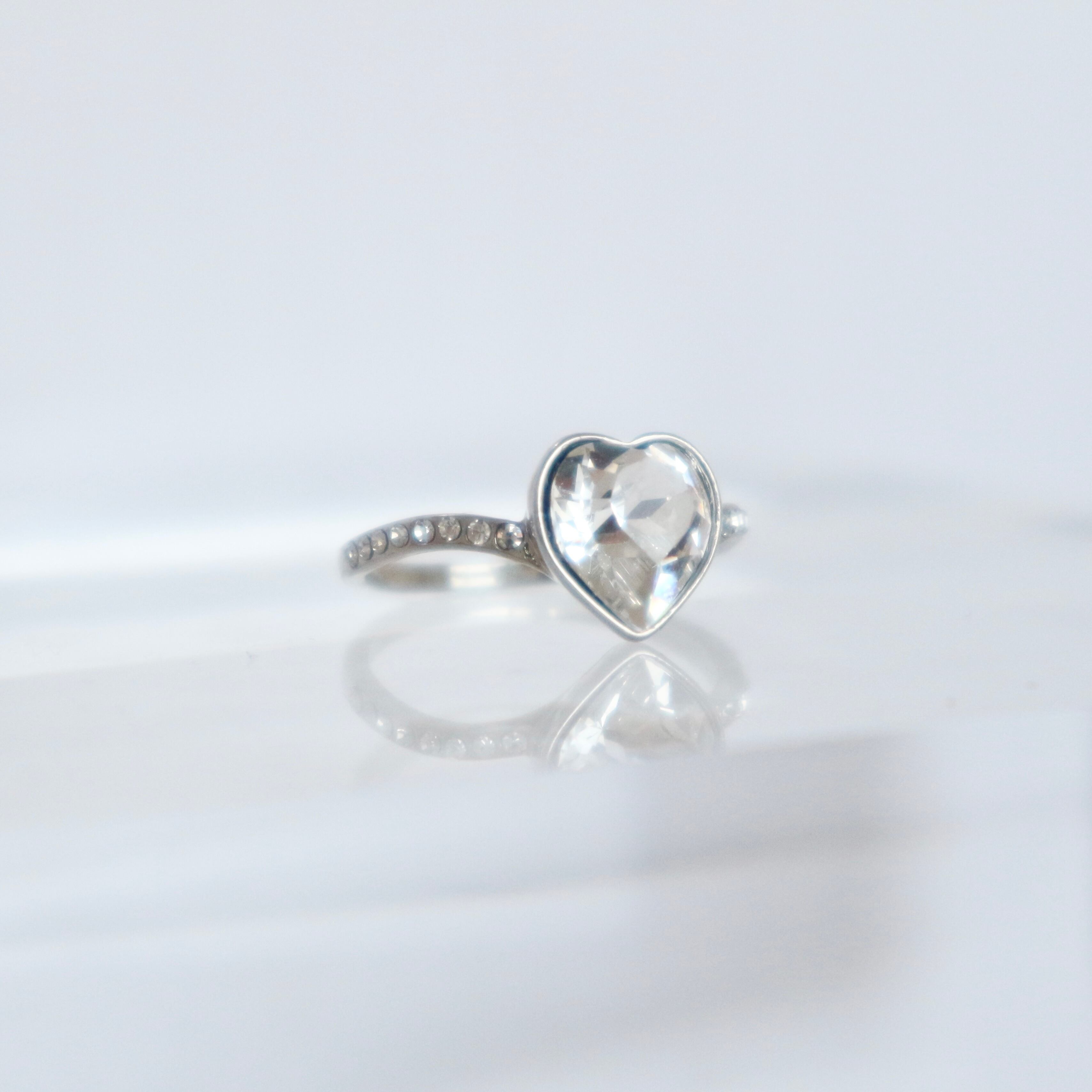 Heart crystal ring