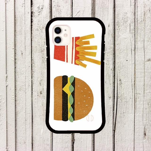 iPhoneケース ハンバーガー 北欧レトロポップ｜レトロポップなフード柄 NOR082