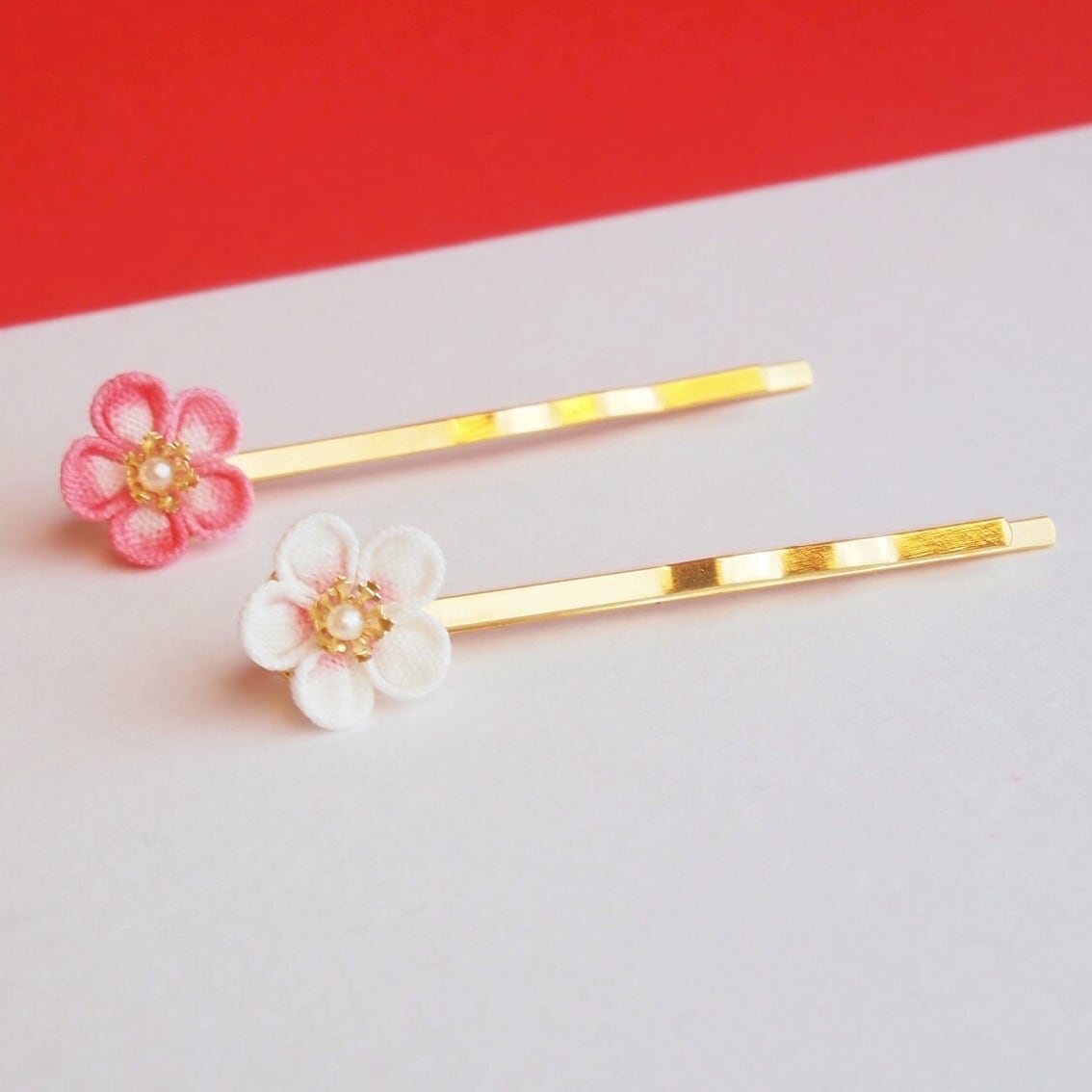 つまみ細工＊ 桜のストラップ ~花の宴~ 】---キーホルダー/フラワー
