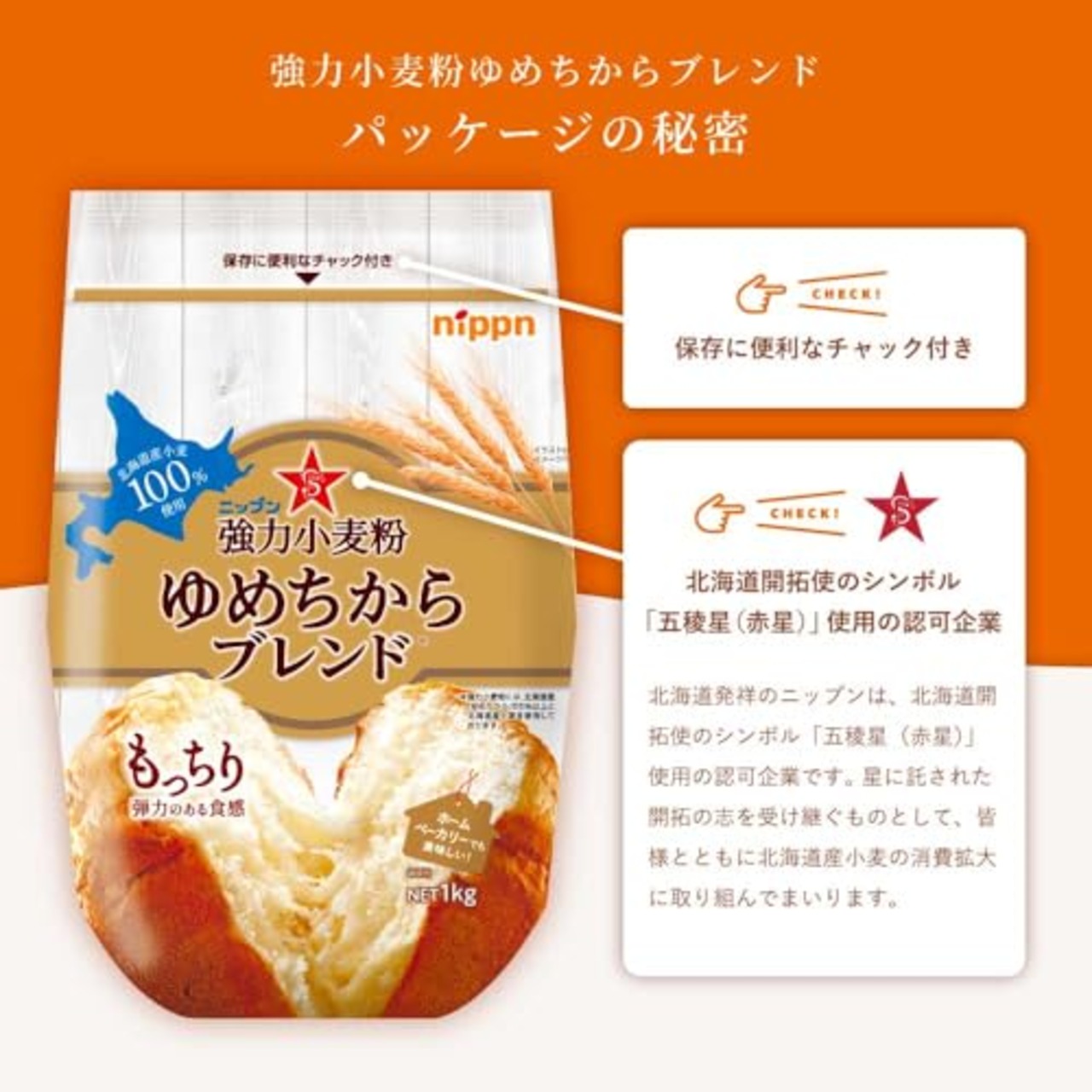 Nippn ニップン 強力小麦粉 ゆめちからブレンド 1kg ×6袋