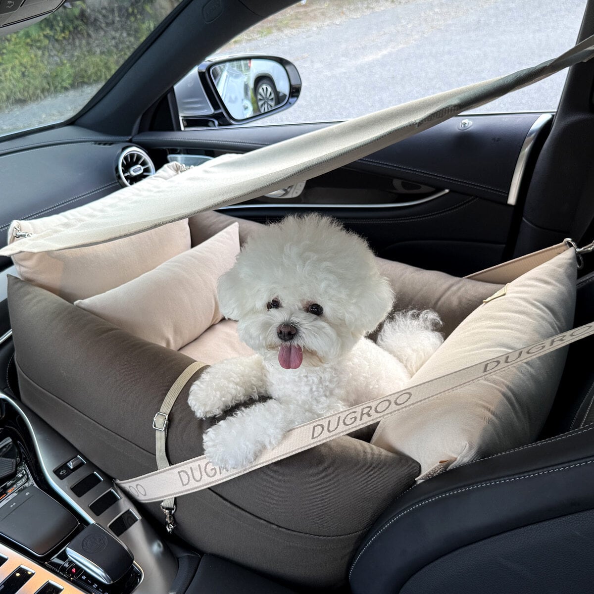 All-Round L Driving Kit【Cookies & Cream】with shade screen / Dugroo / Dog Car Seat