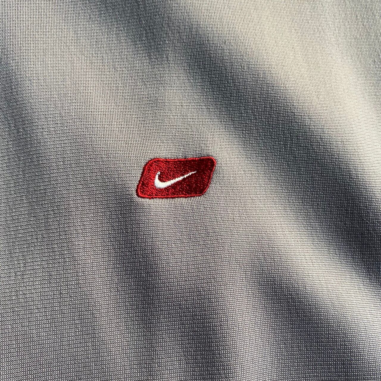 00年代 NIKE ナイキ スウォッシュロゴ刺繍 袖ライン メッシュ切替