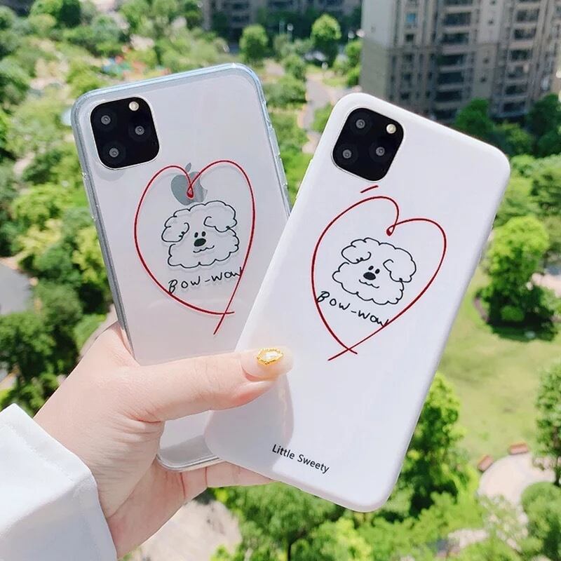 送料無料 予約商品 犬 キャラクター ハート ゆるキャラ シンプル お洒落 シンプル イラスト Iphoneケース スマホケース Selectshop Aya