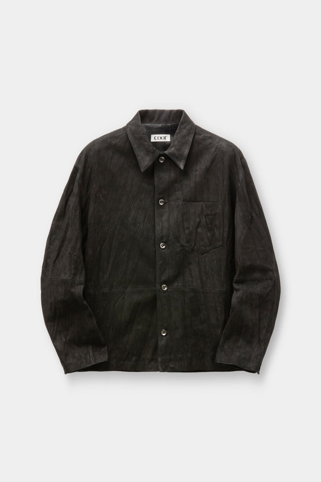 [COOR] Pleats Wash Leather Shirt Jacket (Black) 正規品 韓国ブランド 韓国通販 韓国代行 韓国ファッション クール クーア クアー 日本 店舗