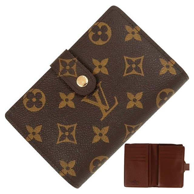 Unused LOUIS VUITTON ルイヴィトン ポルトフォイユ ヴィエノワ M61674 モノグラム ブラウン 二つ折り財布 ミニウォレット ウォレット 未使用品