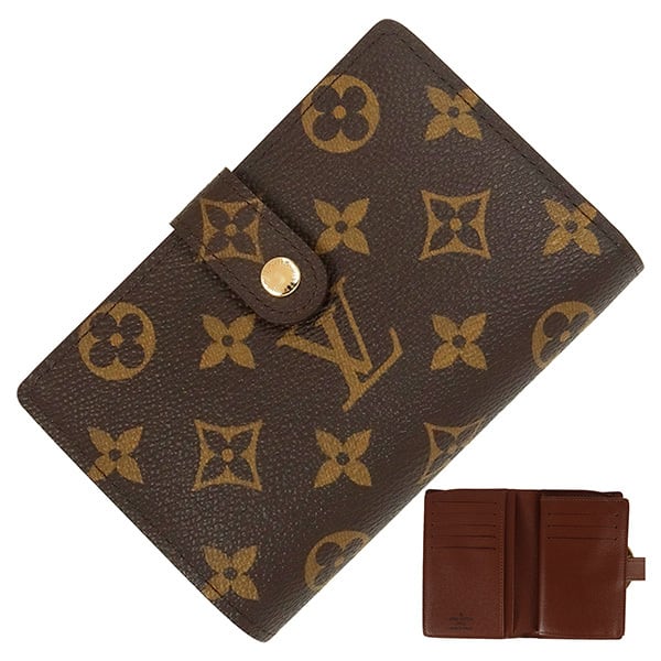 Unused LOUIS VUITTON ルイヴィトン ポルトフォイユ ヴィエノワ M61674 モノグラム ブラウン 二つ折り財布 ミニウォレット ウォレット 未使用品