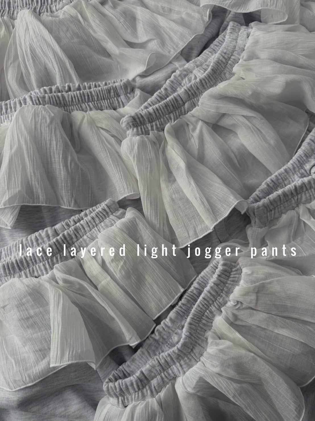 レースレイヤードスウェットジョガーパンツ（80〜140cm）4309