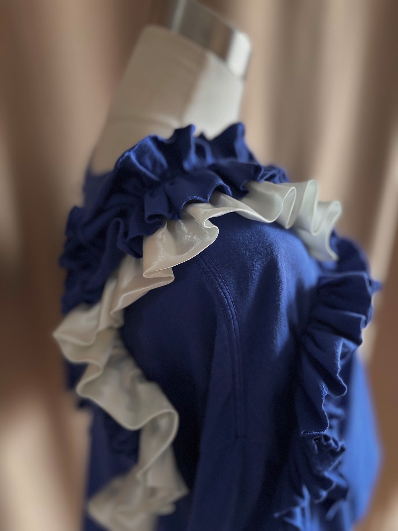 bold frill asymmetrical blue remake t-shirt-5280-6