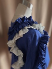 bold frill asymmetrical blue remake t-shirt-5280-6