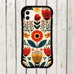 受注生産 iPhoneケース 小花の民芸ボタニカル総柄｜花モチーフ FMSY096B