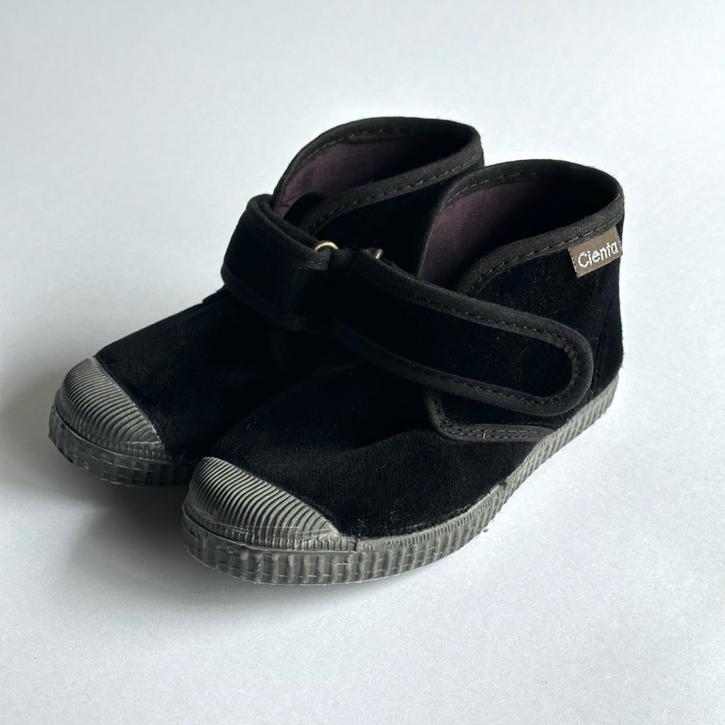 Cienta Kids ハイカットベロアベルクロスニーカー 【23-26】Black