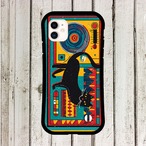 iPhoneケース 黒猫 DJ 音楽｜ターンテーブル 北欧レトロ CAT014