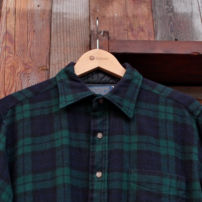 1980s Pendleton Plaid Wool Shirt / ペンドルトン ブラックウォッチ