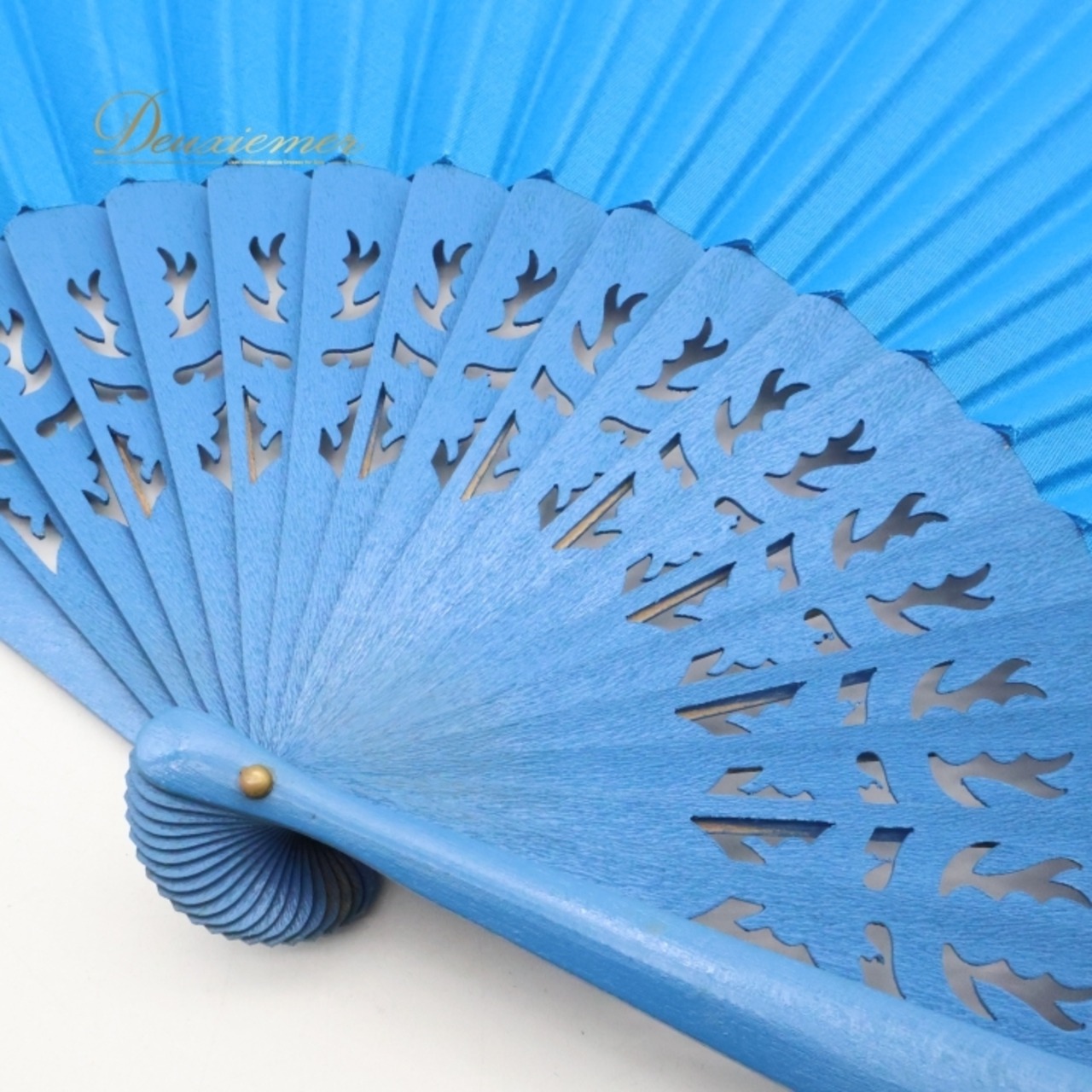 フラメンコ アバニコ 扇子 Abanico Espaol 小物 小道具 32cm ブルー系 水色 ゴールド 柄 模様 アイテム 練習 舞台 発表会 イベント アクセサリー ブルー ゴールド系 アバニコ扇子 フラメンコ小物 ダンスアクセサリー イベント用品