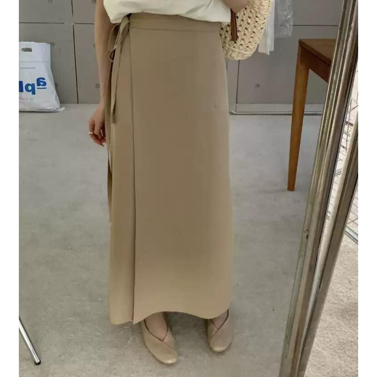 バックスリット ハイウエスト ロングスカート 10251