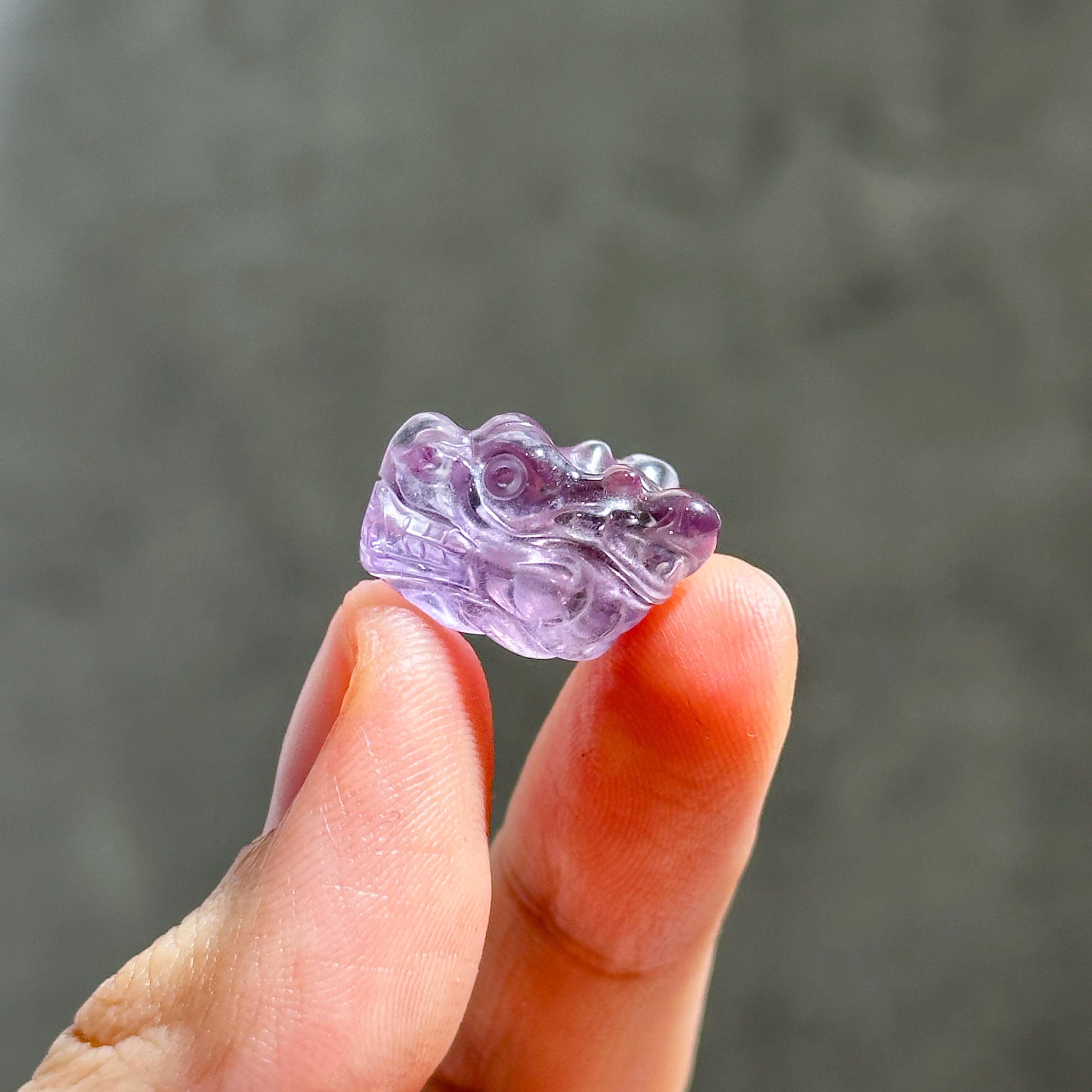アメジスト ミニドラゴンヘッド(穴あき)12◇ Amethyst Dragon Head