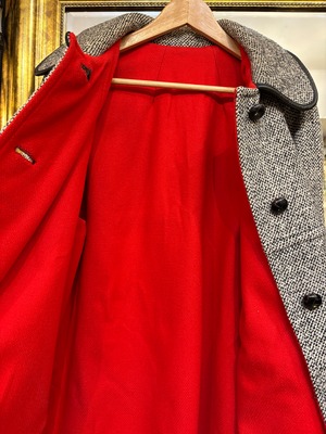 60's black tweed coat