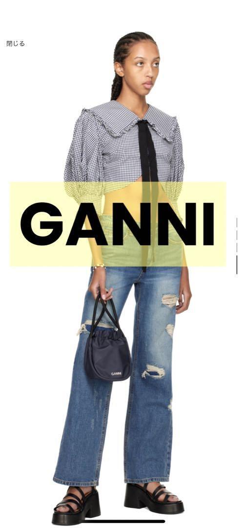【日本未発売】GANNI  KNOT MINI PURSE バッグ　ネイビー　新即購入OKです