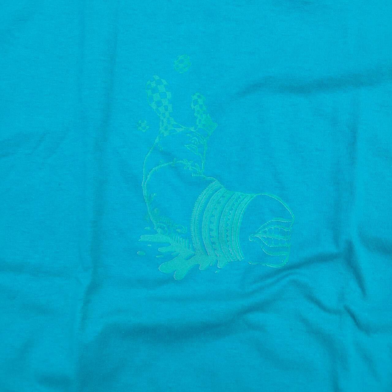 FAT PIGEON RECORDS  ”Actgamett" TEE (GLOW IN THE DARK) BLUE GREEN L