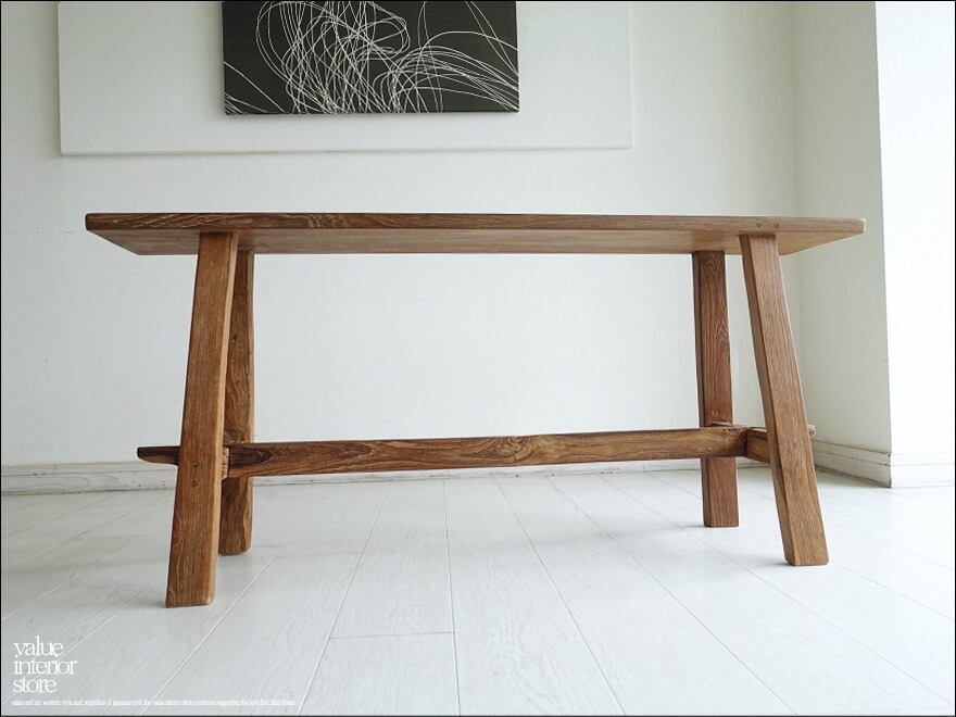 「 S様 サイズオーダーベンチ 」オールドチークベンチ 長椅子 古材家具 ダイニングベンチ 一枚板 無垢材 ナチュラル 椅子 イス 三大銘木