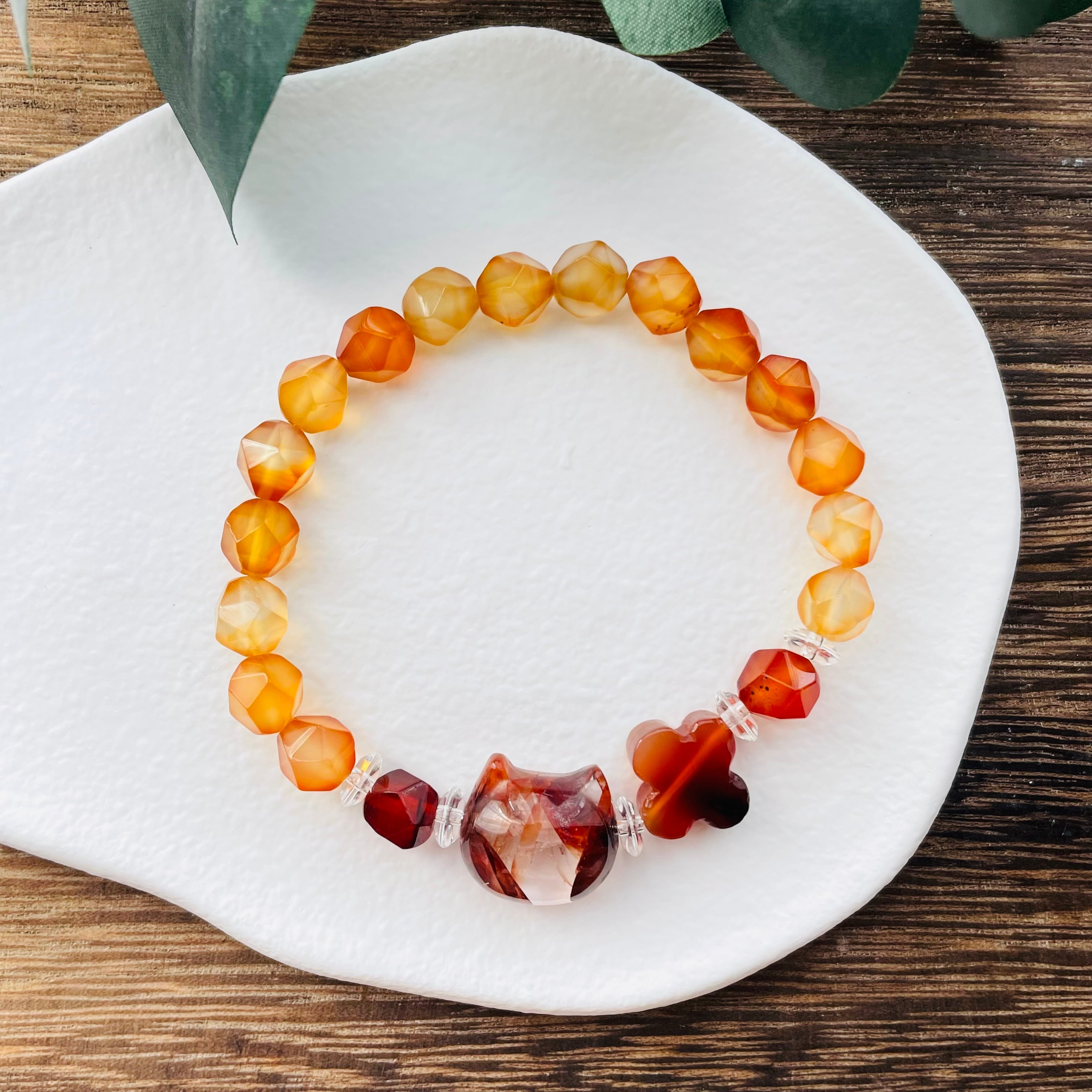 41226-⑲猫×パワーストーン|ブレスレット|潜在能力開花| 猫雑貨 猫モチーフ 猫グッズ アクセサリー 天然石 プレゼント ギフト レディース