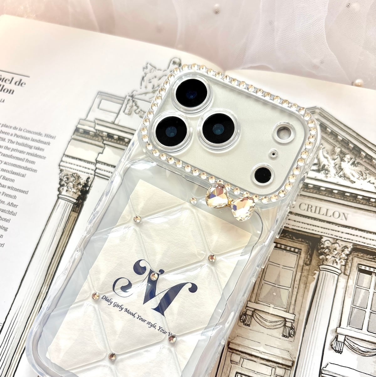 チュールストラップキルティングリボンiPhoneケース | Matey